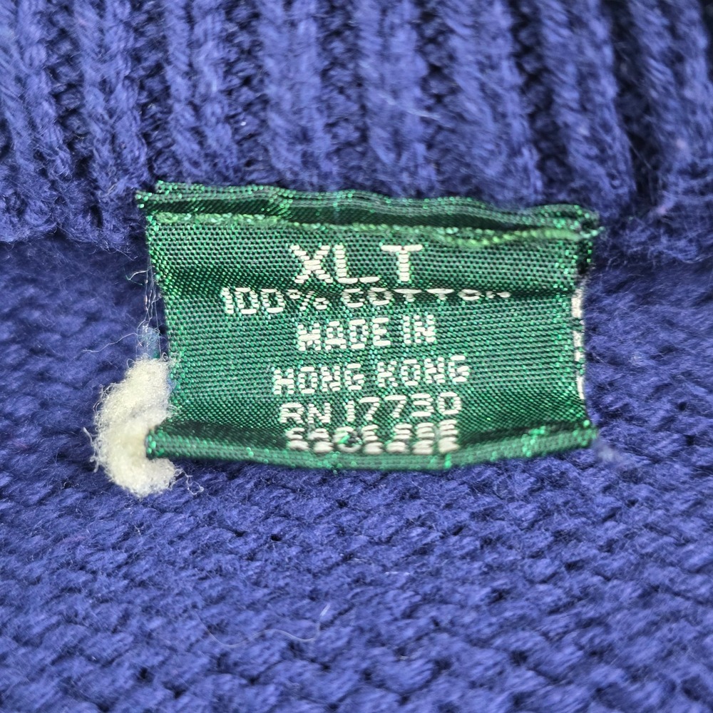 Vintage Clubfellow Golf Sweater Mens XLT Blue Green Hit The Driving Range Knit - Picture 8 of 9